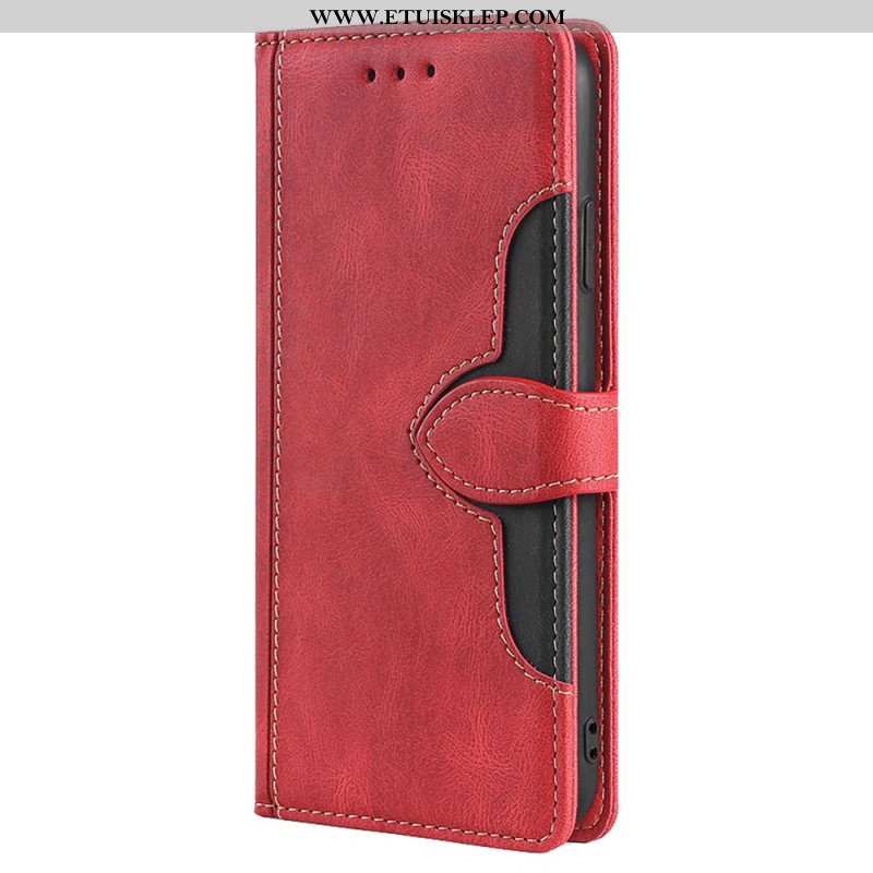 Etui Folio do Xiaomi Redmi Note 11 / 11S Dwukolorowa Stylowa Sztuczna Skóra